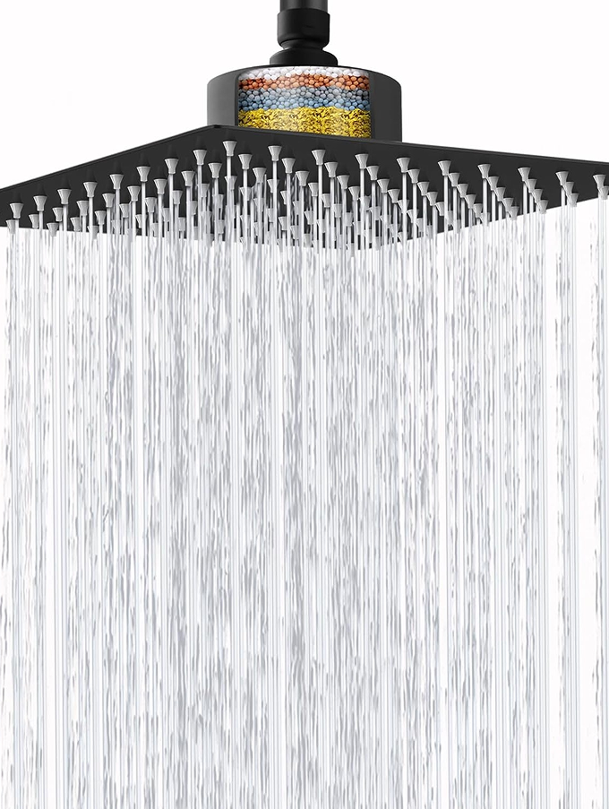 Square Metal Rain Shower Head - Overall design optimizes water flow distribution