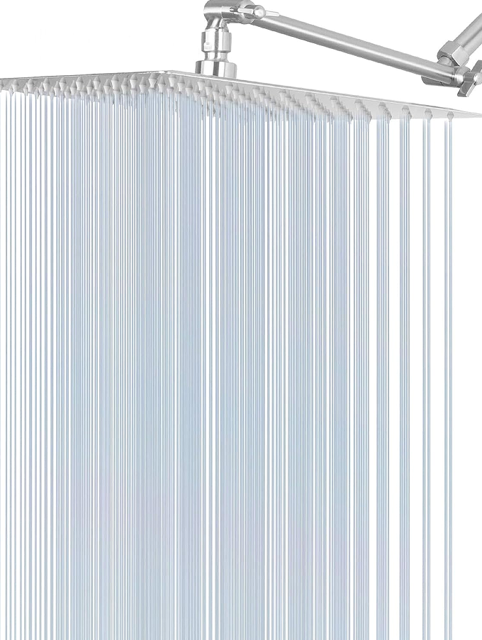 Adjustable Angle Rain Shower Head - Metal structure for precise water flow positioning