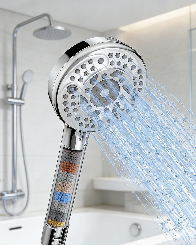 Water-Saving Rain Shower and Handheld Combination - Immersive showering experience combined with flexible rinsing